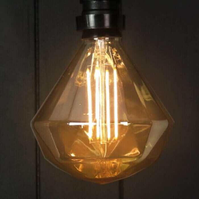 Vintage Diamond Festoon Filament LED Bulb: 13.5cm, 4W, E27, Fully Dimmable